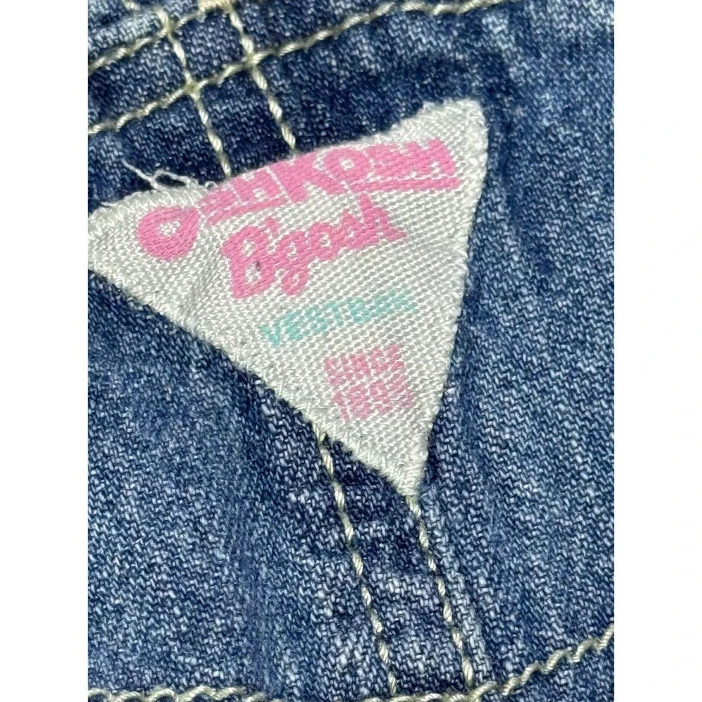 OshKosh Bgosh Denim Dress Floral‎ Plaid Ruffle Overalls Outfit 18 Months